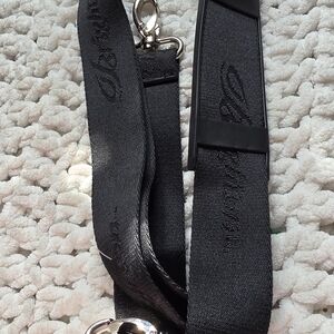 Brighton Black Branded Purse Strap with Silver Hardware